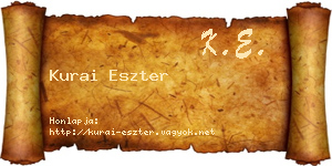Kurai Eszter névjegykártya